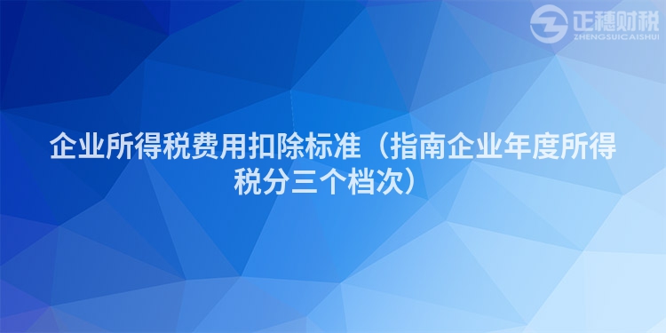 企业所得税费用扣除标准（指南企业年度所得税分三个档次）