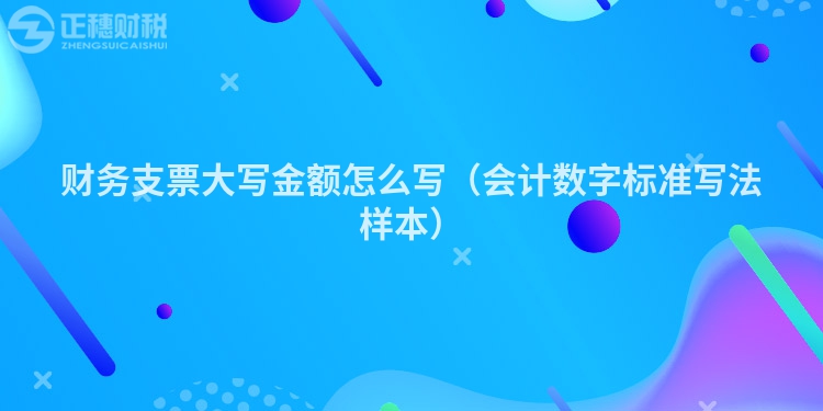 财务支票大写金额怎么写（会计数字标准写法样本）