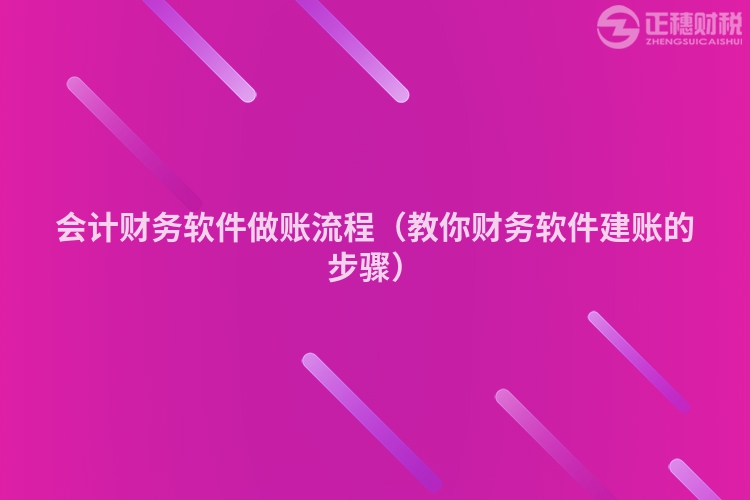 会计财务软件做账流程（教你财务软件建账的步骤）